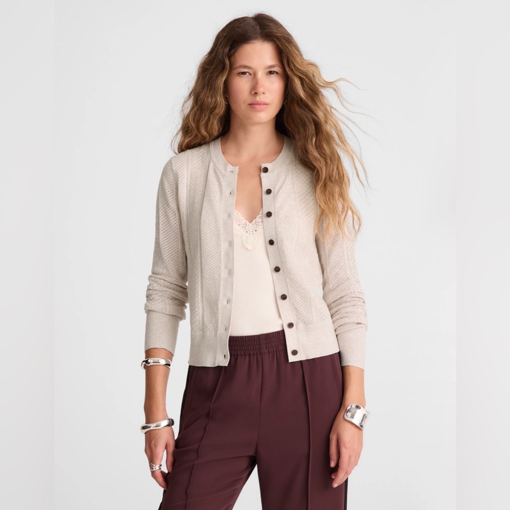 NWT Madewell The Signature Knit Pointelle Cardigan